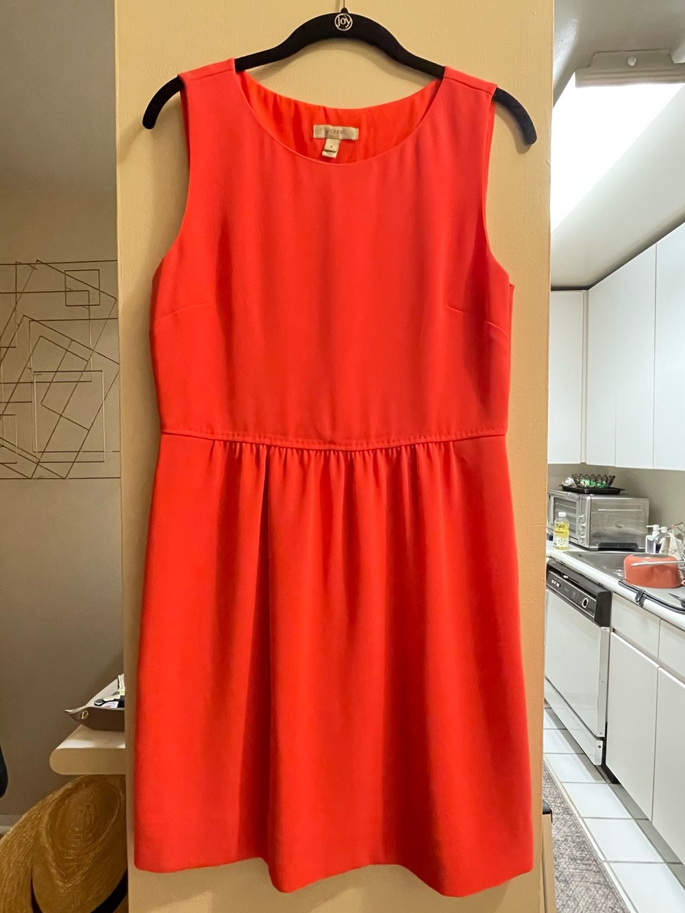 J. Crew Coral Sleeveless Fit-and-Flare Mini Dress - Picture 1 of 7